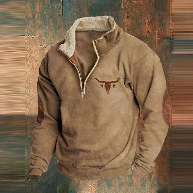 Nowoczesny Sweter z Zamkiem dla Mężczyzn