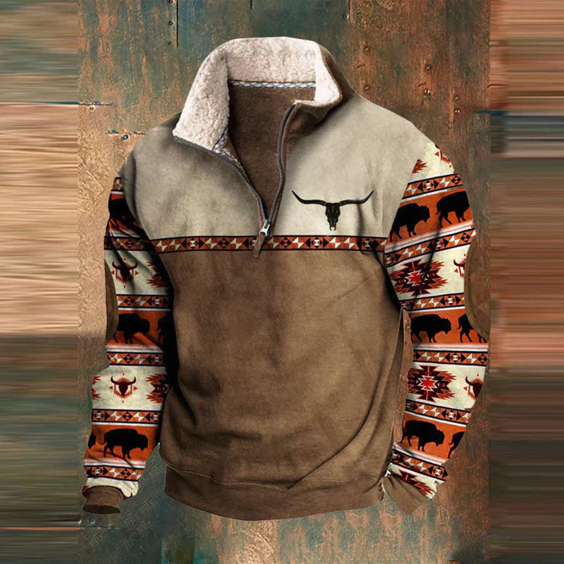Nowoczesny Sweter z Zamkiem dla Mężczyzn