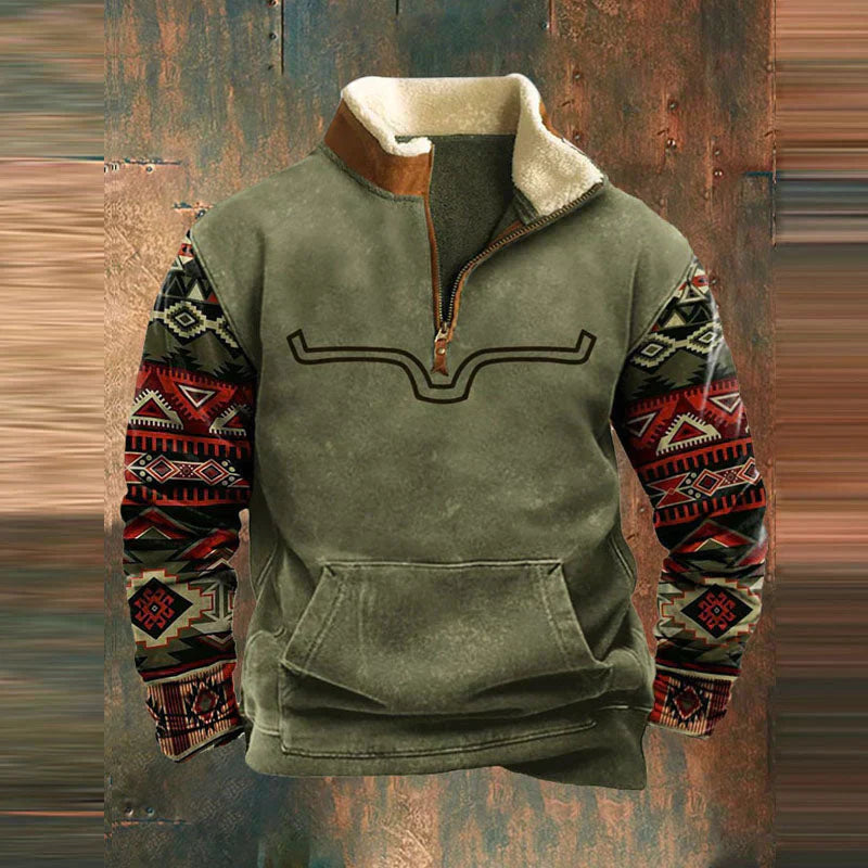 Nowoczesny Sweter z Zamkiem dla Mężczyzn