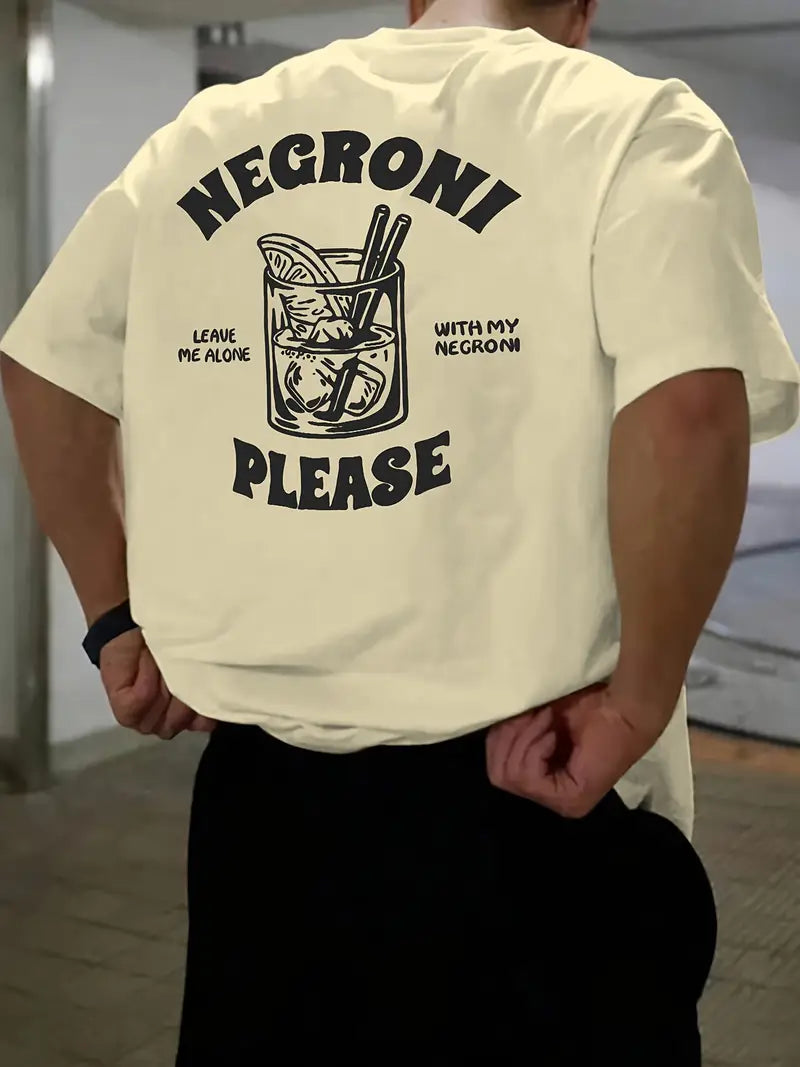 Vemiera | Męska koszulka z krótkim rękawem i grafiką koktajlu Negroni