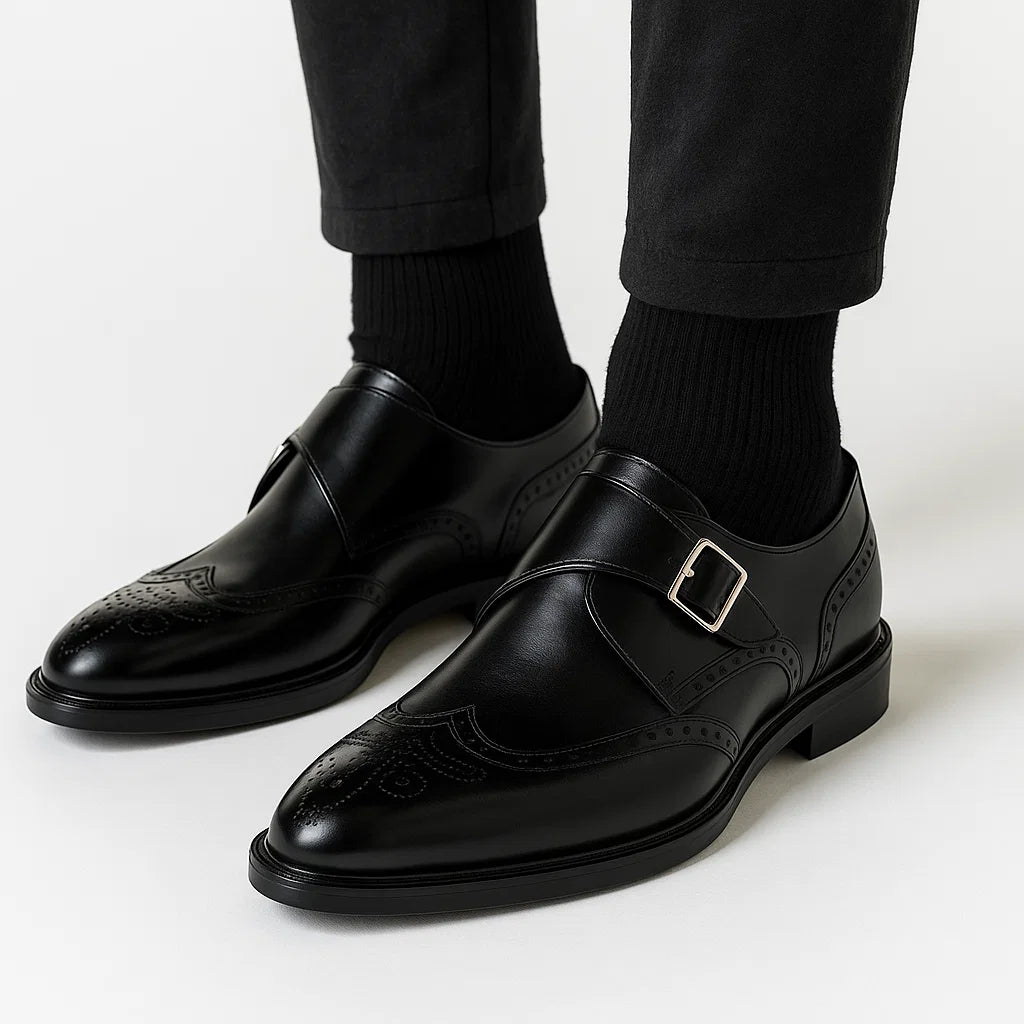 Eleganckie Męskie Skórzane Buty Monk – Biznesowe I Wizytowe