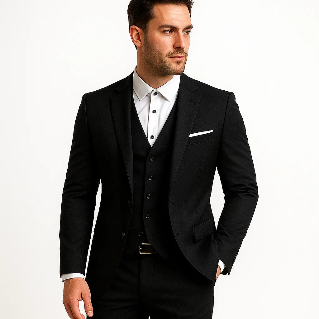 Męski Garnitur Slim Fit – Elegancki Strój Biurowy