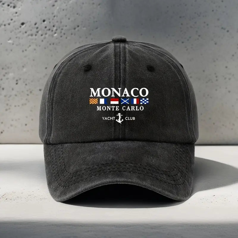 Vemiera | Czapka z daszkiem z haftem Monaco Yacht Club – lekka, regulowana, w stylu vintage