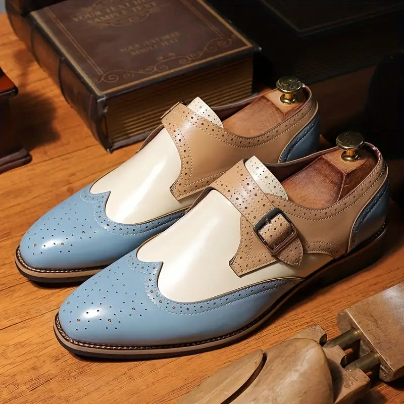 Vemiera | Klasyczne buty brogue z paskiem – elegancja i komfort w dużych rozmiarach