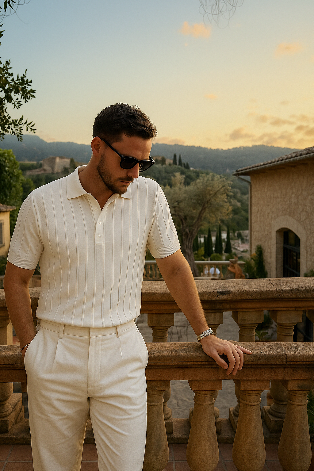 Vemiera| Elegancka koszulka polo z prążkowanej dzianiny