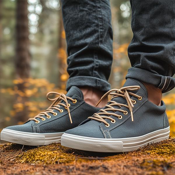 Męskie Casualowe Buty Sznurowane z Płótna