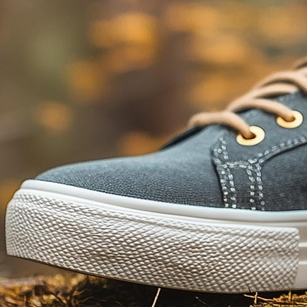 Męskie Casualowe Buty Sznurowane z Płótna